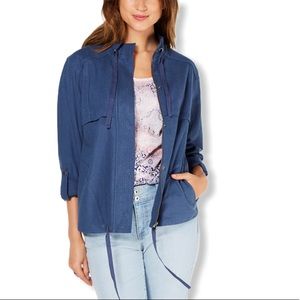 Style & Co Zip-Up Roll-Tab Sleeve Jacket